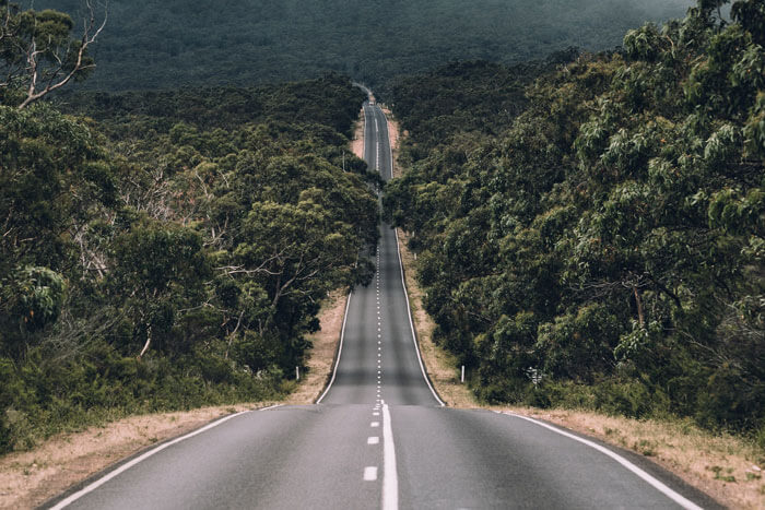 Photo of a long road in Australia