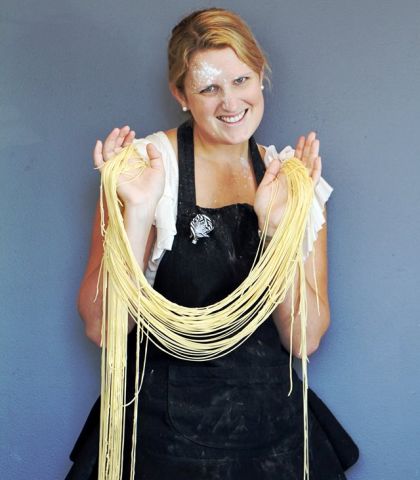 sophie budd with pasta